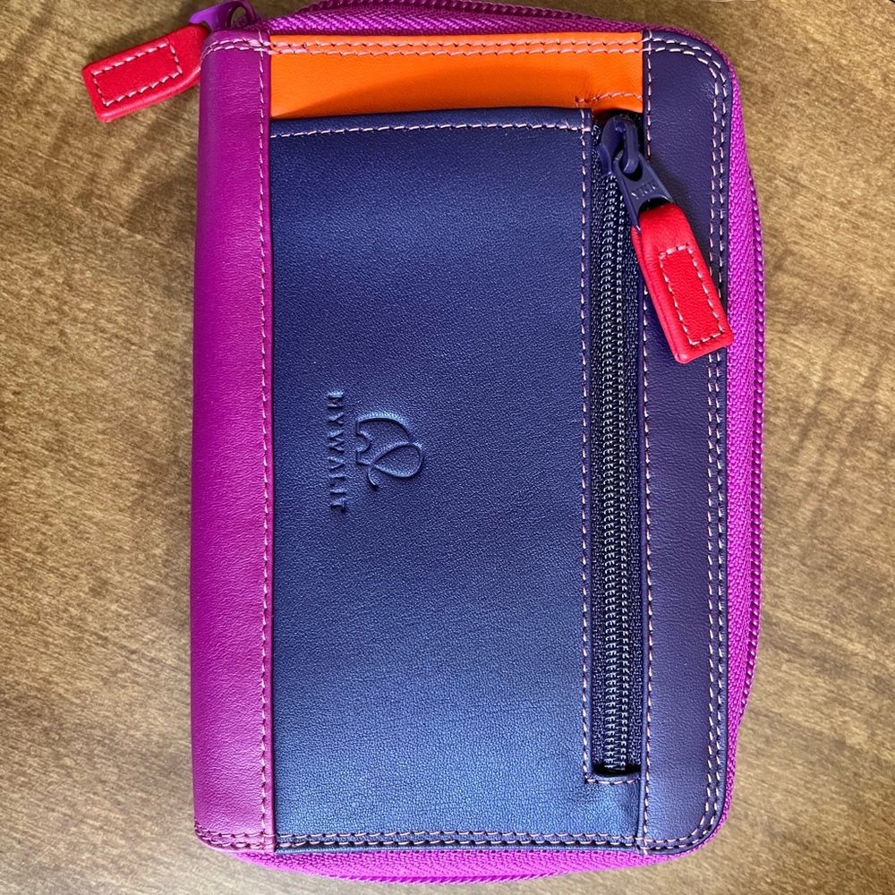 Multicolor Medium Leather Zip Wallet